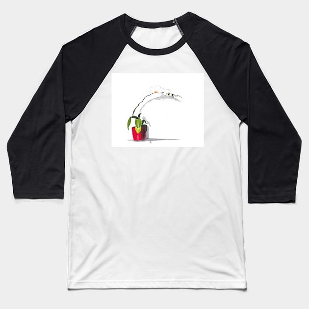 White orchid, pure love Baseball T-Shirt by Fradema